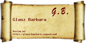Glasz Barbara névjegykártya
